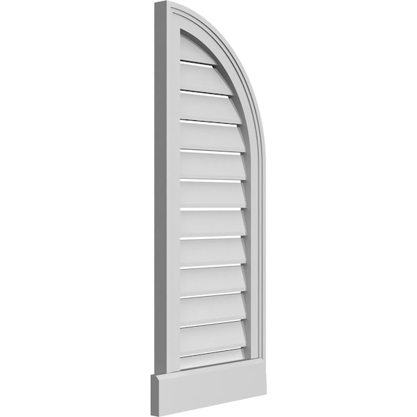 Ekena Millwork Quarter Round Top Right Surface Mount PVC Gable Vent w/ 2"W x 2"P Brickmould Sill Frame, 14"W x 36"H - GVPQR14X3603SF