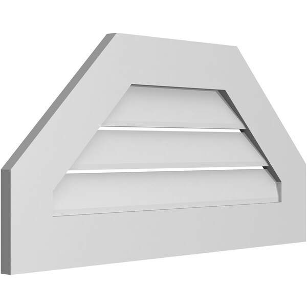 Ekena Millwork Octagonal Top Surface Mount PVC Gable Vent: Functional, w/ 3-1/2"W x 1"P Standard Frame, 32"W x 16"H - GVPOT32X1601SF