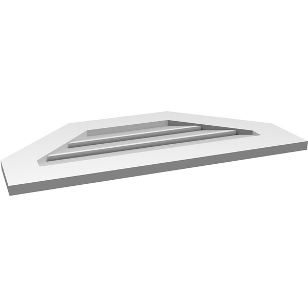 Ekena Millwork Octagonal Top Surface Mount PVC Gable Vent: Functional, w/ 3-1/2"W x 1"P Standard Frame, 32"W x 16"H - GVPOT32X1601SF