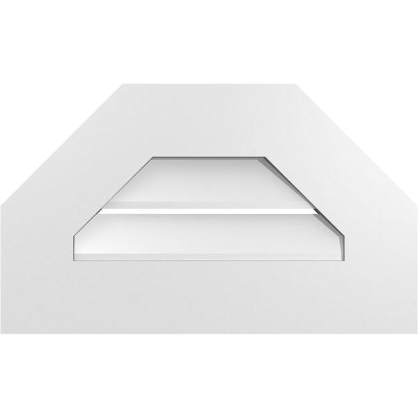 Ekena Millwork Octagonal Top Surface Mount PVC Gable Vent: Functional, w/ 3-1/2"W x 1"P Standard Frame, 20"W x 12"H - GVPOT20X1201SF