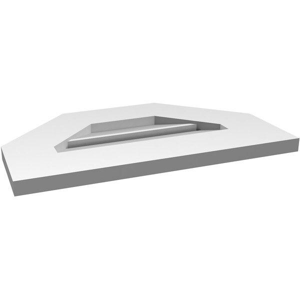 Ekena Millwork Octagonal Top Surface Mount PVC Gable Vent: Functional, w/ 3-1/2"W x 1"P Standard Frame, 20"W x 12"H - GVPOT20X1201SF