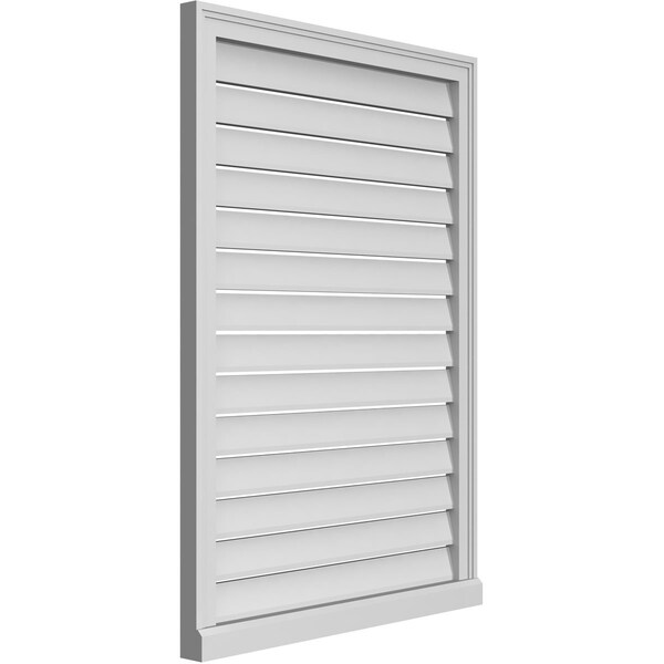 Ekena Millwork Vertical Surface Mount PVC Gable Vent: Functional, w/ 2"W x 2"P Brickmould Sill Frame, 30"W x 42"H - GVPVE30X4203SF