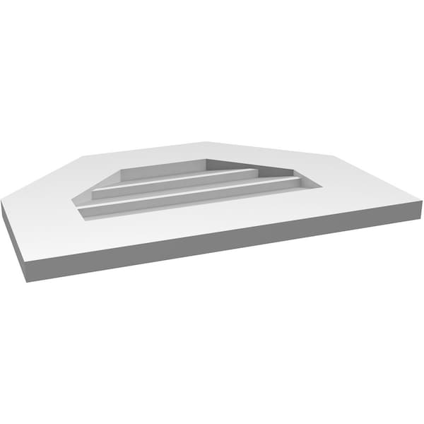 Ekena Millwork Octagonal Top Surface Mount PVC Gable Vent w/ 3-1/2"W x 1"P Standard Frame, 20"W x 14"H - GVPOT20X1401SN