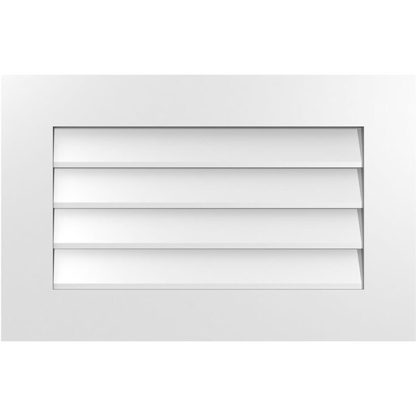 Ekena Millwork Vertical Surface Mount PVC Gable Vent: Non-Functional, w/ 3-1/2"W x 1"P Standard Frame, 28"W x 18"H - GVPVE28X1801SN