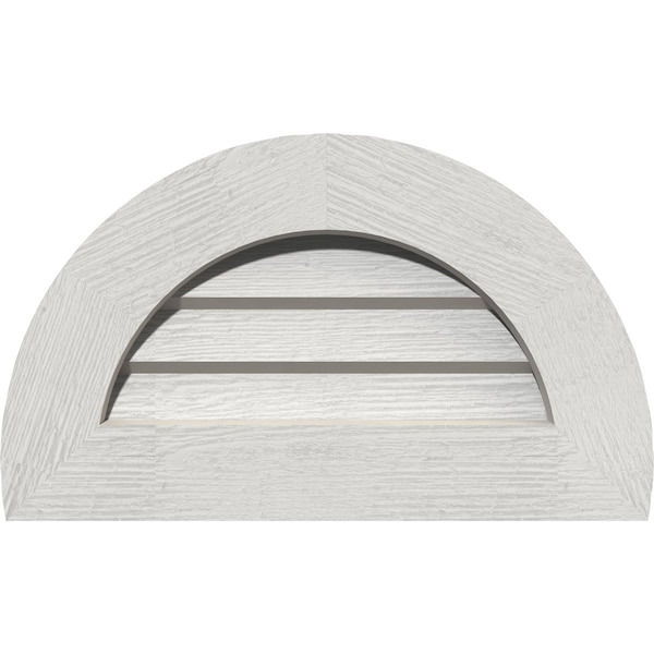 Ekena Millwork Half Round Gable Vent Western Red Cedar Gable Vent w/Decorative Face Frame, 32"W x 16"H - GVWHR32X1602RDPWR
