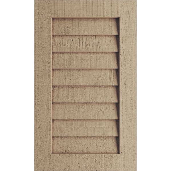 Ekena Millwork Timberthane Rough Cedar Vertical Faux Wood Non-Functional Gable Vent, Primed Tan, 28"W x 45"H - GVURVE28X45DRCPR