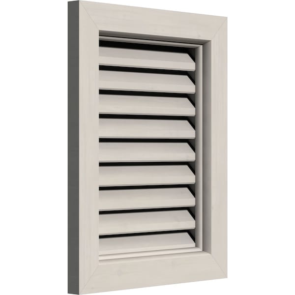 Ekena Millwork Vertical Gable Vent, Functional, Western Red Cedar Gable Vent w/ Brick Mould Face Frame, 18"W x 36"H - GVWVE18X3600SFPWR