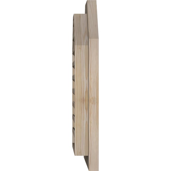 Ekena Millwork Octagonal Top Gable Vent Functional, Pine Gable Vent w/ Brick Mould Face Frame, 12"W x 34"H - GVWOT12X3400SFUPI