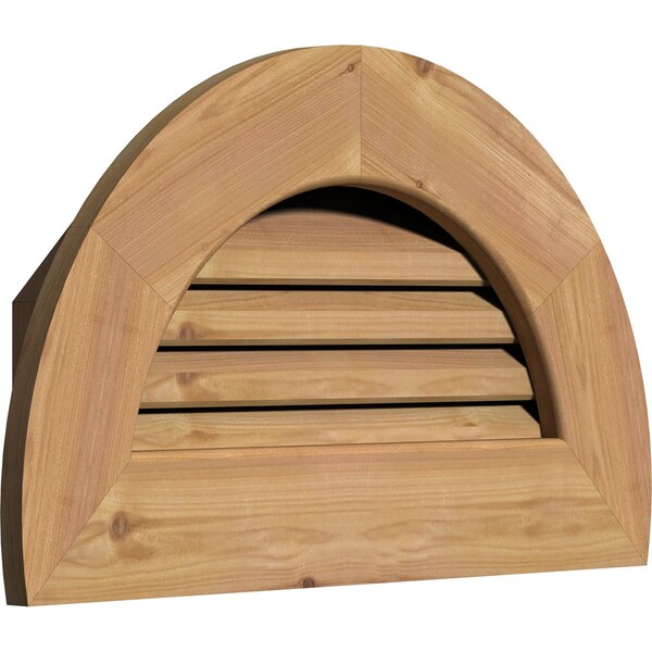 Ekena Millwork Half Round Gable Vent Functional Western Red Cedar Gable Vent w/1" x 4" Flat Trim Frame, 36"W x 18"H - GVWHR36X1801SFUWR
