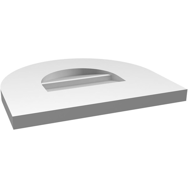 Ekena Millwork Round Top Surface Mount PVC Gable Vent: Non-Functional, w/ 3-1/2"W x 1"P Standard Frame, 14"W x 12"H - GVPRT14X1201SN