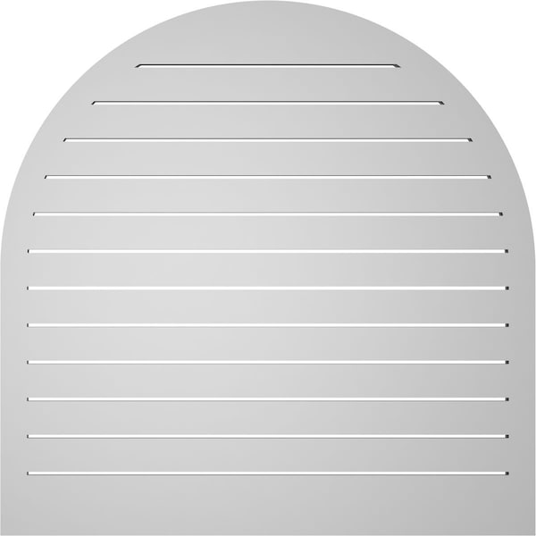 Ekena Millwork Round Top Surface Mount PVC Gable Vent: Functional, w/ 2"W x 1-1/2"P Brickmould Frame, 40"W x 40"H - GVPRT40X4002SF