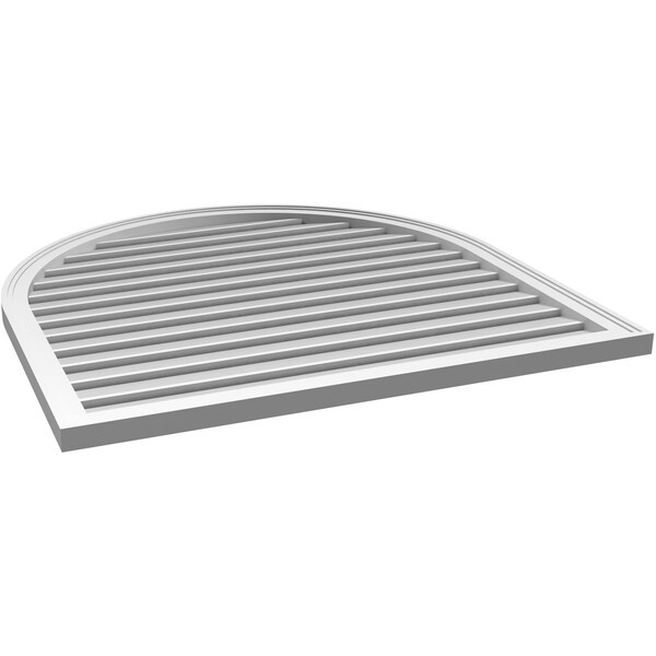 Ekena Millwork Round Top Surface Mount PVC Gable Vent: Functional, w/ 2"W x 1-1/2"P Brickmould Frame, 40"W x 40"H - GVPRT40X4002SF
