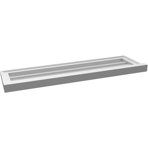 Ekena Millwork Vertical Surface Mount PVC Gable Vent w/ 2"W x 2"H , Brickmould Sill Frame, 40"W x 12"H - GVPVE40X1203SN