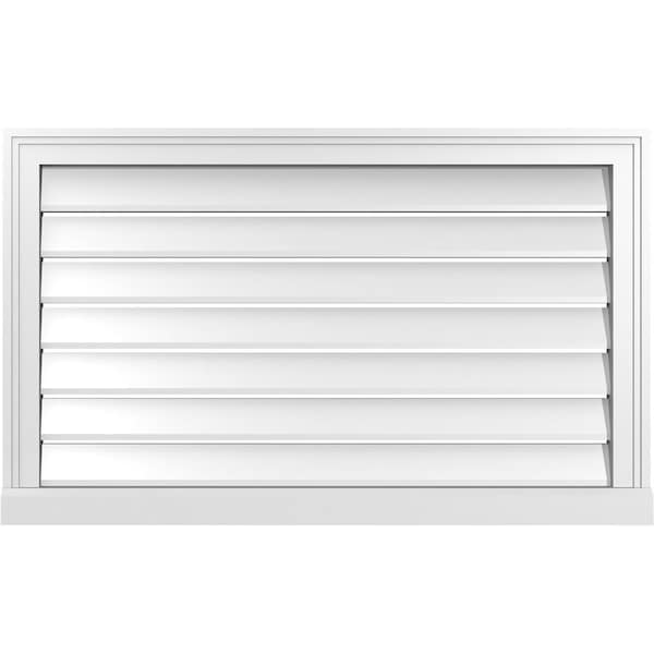 Ekena Millwork Vertical Surface Mount PVC Gable Vent: Functional, w/ 2"W x 2"P Brickmould Sill Frame, 36"W x 22"H - GVPVE36X2203SF