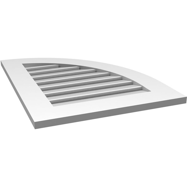 Ekena Millwork Quarter Round Top Right Surface Mount PVC Gable Vent w/ 3-1/2"W x 1"P Standard Frame, 22"W x 28"H - GVPQR22X2801SF