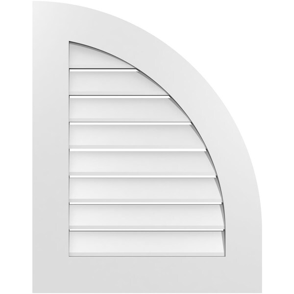Ekena Millwork Quarter Round Top Right Surface Mount PVC Gable Vent w/ 3-1/2"W x 1"P Standard Frame, 22"W x 28"H - GVPQR22X2801SF