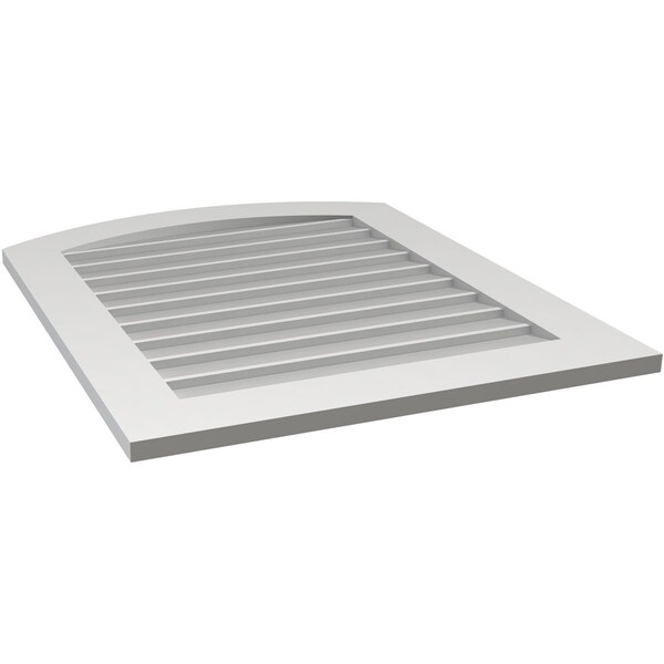 Ekena Millwork Arch Top Surface Mount PVC Gable Vent: Functional, w/ 3-1/2"W x 1"P Standard Frame, 28"W x 34"H - GVPAR28X3401SF