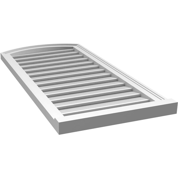 Ekena Millwork Arch Top Surface Mount PVC Gable Vent w/ 2"W x 2"P Brickmould Sill Frame, 20"W x 40"H - GVPAR20X4003SN