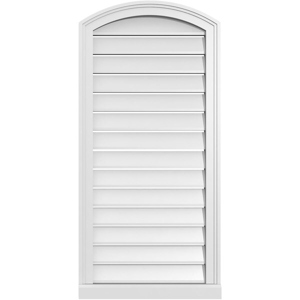 Ekena Millwork Arch Top Surface Mount PVC Gable Vent w/ 2"W x 2"P Brickmould Sill Frame, 20"W x 40"H - GVPAR20X4003SN