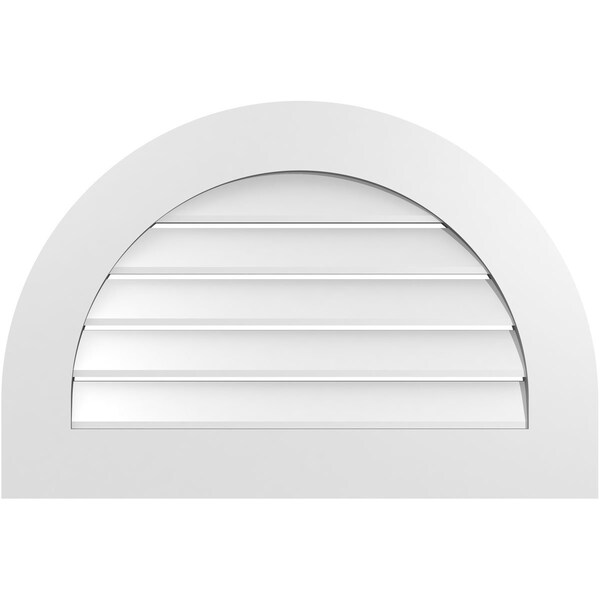 Ekena Millwork Round Top Surface Mount PVC Gable Vent: Functional, w/ 3-1/2"W x 1"P Standard Frame, 30"W x 20"H - GVPRT30X2001SF
