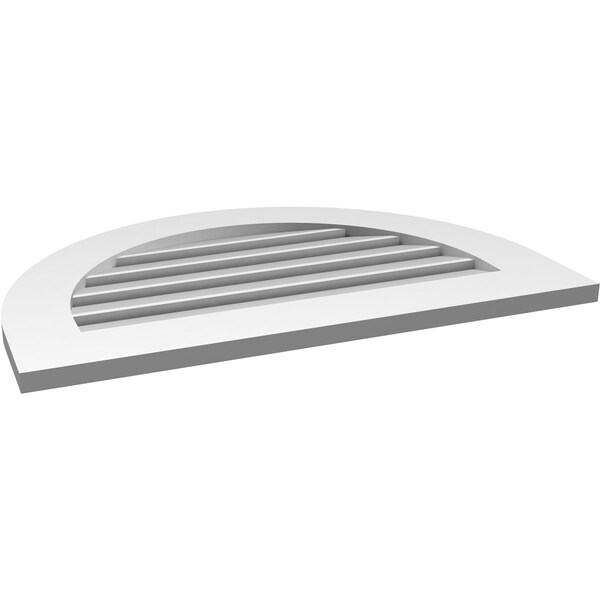 Ekena Millwork Round Top Surface Mount PVC Gable Vent: Functional, w/ 3-1/2"W x 1"P Standard Frame, 30"W x 20"H - GVPRT30X2001SF
