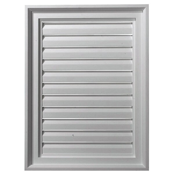 Ekena Millwork Vertical Urethane Gable Vent Louver, Functional, 18"W x 17"H - GVVE18X17F