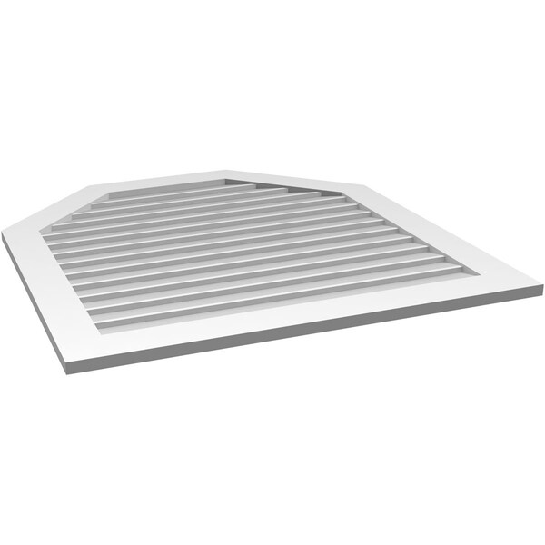 Ekena Millwork Octagonal Top Surface Mount PVC Gable Vent w/ 3-1/2"W x 1"P Standard Frame, 40"W x 42"H - GVPOT40X4201SN