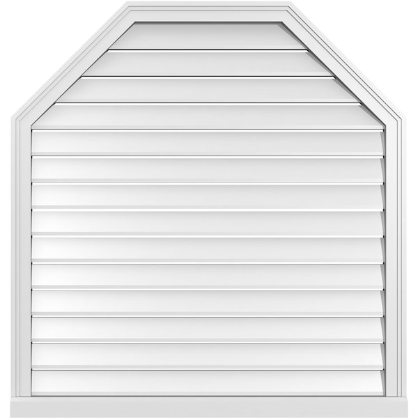 Ekena Millwork Octagonal Top Surface Mount PVC Gable Vent w/ 2"W x 2"P Brickmould Sill Frame, 40"W x 42"H - GVPOT40X4203SF