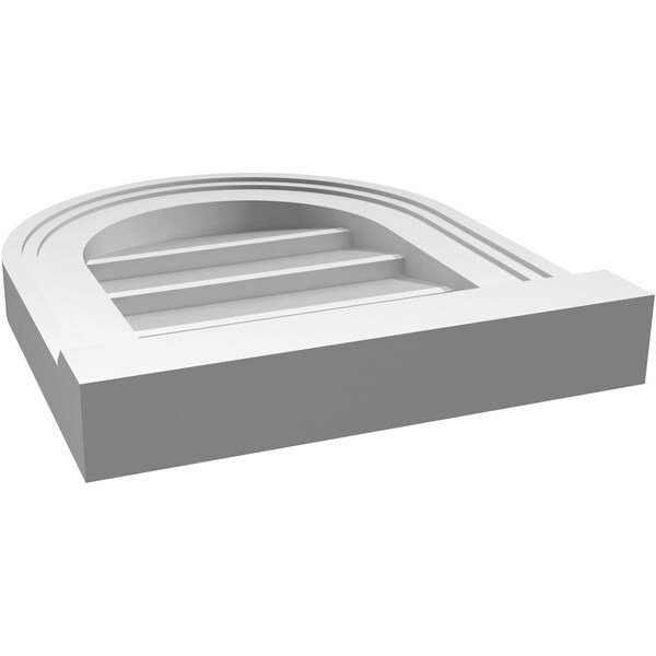 Ekena Millwork Round Top Surface Mount PVC Gable Vent w/ 2"W x 2"P Brickmould Sill Frame, 12"W x 14"H - GVPRT12X1403SN