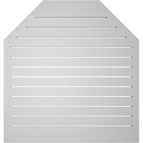 Ekena Millwork Octagonal Top Surface Mount PVC Gable Vent w/ 2"W x 1-1/2"P Brickmould Frame, 38"W x 40"H - GVPOT38X4002SF
