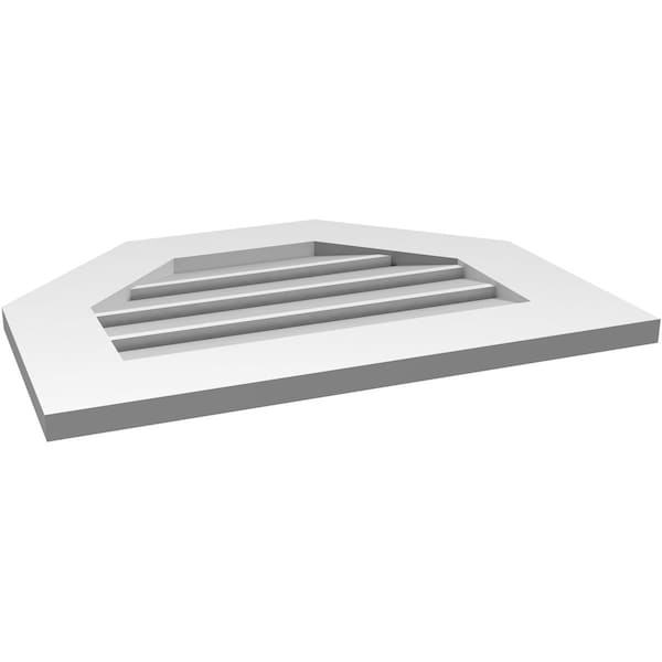 Ekena Millwork Octagonal Top Surface Mount PVC Gable Vent: Functional, w/ 3-1/2"W x 1"P Standard Frame, 24"W x 18"H - GVPOT24X1801SF