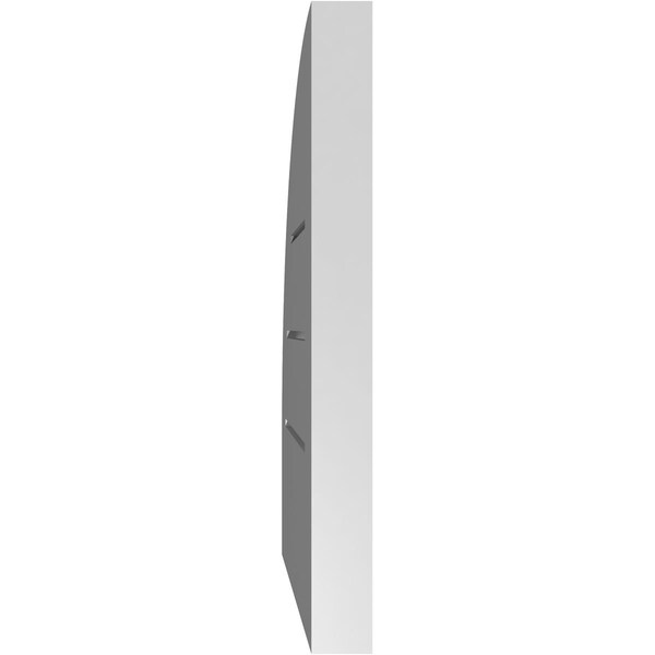 Ekena Millwork Quarter Round Top Right Surface Mount PVC Gable Vent w/ 2"W x 1-1/2"P Brickmould Frame, 12"W x 16"H - GVPQR12X1602SF