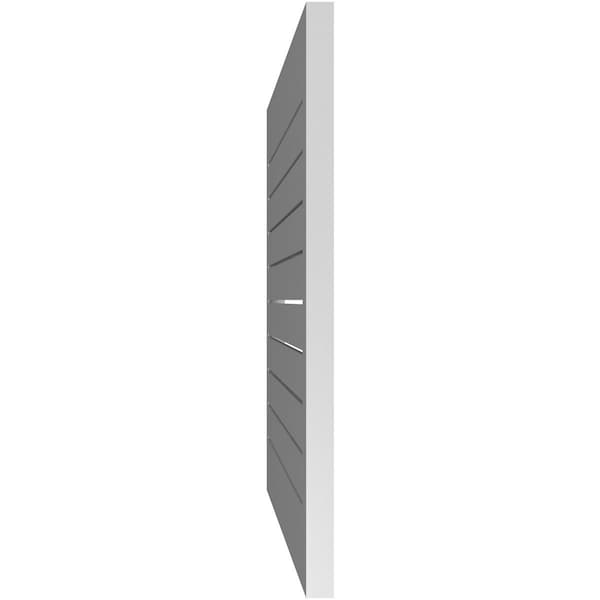 Ekena Millwork Vertical Surface Mount PVC Gable Vent: Functional, w/ 2"W x 1-1/2"P Brickmould Frame, 34"W x 32"H - GVPVE34X3202SF