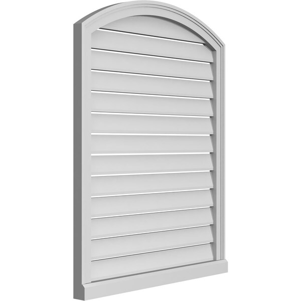 Ekena Millwork Arch Top Surface Mount PVC Gable Vent w/ 2"W x 2"P Brickmould Sill Frame, 32"W x 38"H - GVPAR32X3803SN