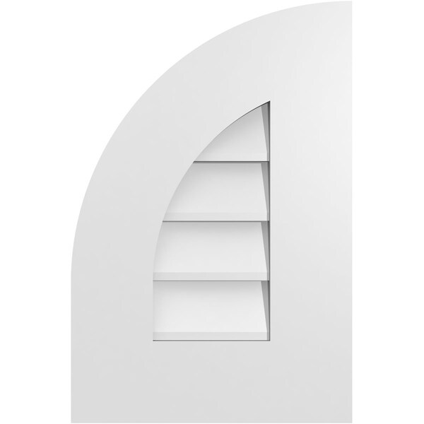 Ekena Millwork Quarter Round Top Left Surface Mount PVC Gable Vent w/ 3-1/2"W x 1"P Standard Frame, 12"W x 18"H - GVPQL12X1801SN