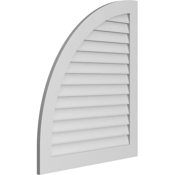 Ekena Millwork Quarter Round Top Left Surface Mount PVC Gable Vent w/ 3-1/2"W x 1"P Standard Frame, 36"W x 42"H - GVPQL36X4201SN