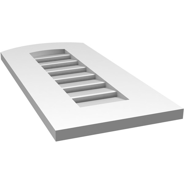 Ekena Millwork Arch Top Surface Mount PVC Gable Vent: Non-Functional, w/ 3-1/2"W x 1"P Standard Frame, 12"W x 24"H - GVPAR12X2401SN