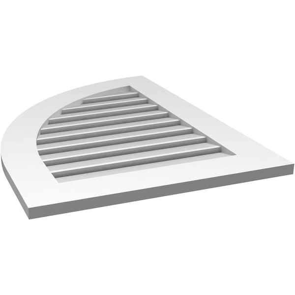 Ekena Millwork Quarter Round Top Left Surface Mount PVC Gable Vent w/ 3-1/2"W x 1"P Standard Frame, 24"W x 32"H - GVPQL24X3201SF