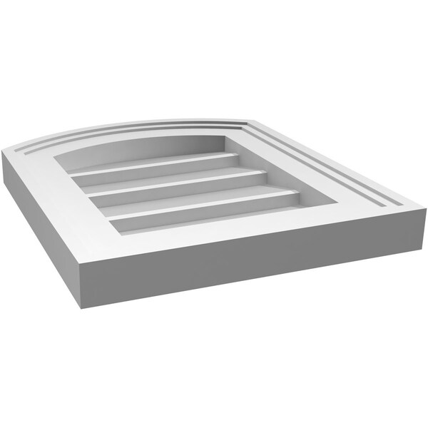 Ekena Millwork Arch Top Surface Mount PVC Gable Vent: Functional, w/ 2"W x 1-1/2"P Brickmould Frame, 12"W x 14"H - GVPAR12X1402SF