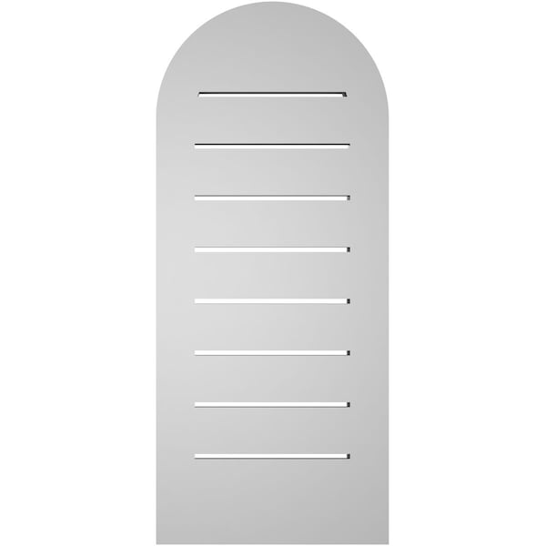 Ekena Millwork Round Top Surface Mount PVC Gable Vent: Functional, w/ 2"W x 1-1/2"P Brickmould Frame, 12"W x 28"H - GVPRT12X2802SF