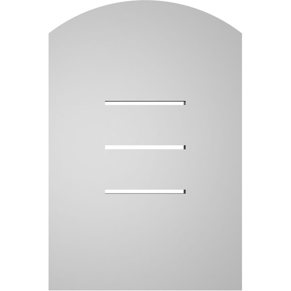 Ekena Millwork Arch Top Surface Mount PVC Gable Vent: Non-Functional, w/ 3-1/2"W x 1"P Standard Frame, 12"W x 16"H - GVPAR12X1601SN