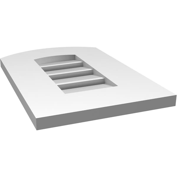 Ekena Millwork Arch Top Surface Mount PVC Gable Vent: Non-Functional, w/ 3-1/2"W x 1"P Standard Frame, 12"W x 16"H - GVPAR12X1601SN