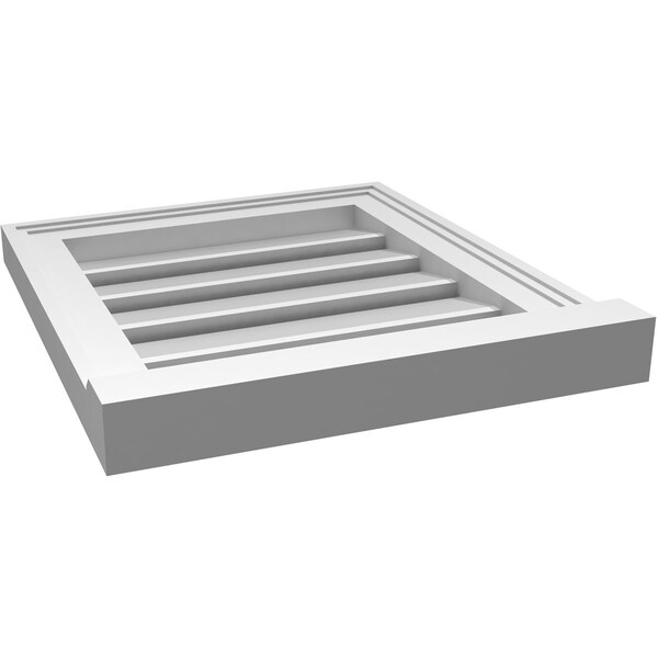Ekena Millwork Vertical Surface Mount PVC Gable Vent: Functional, w/ 2"W x 2"P Brickmould Sill Frame, 16"W x 18"H - GVPVE16X1803SF