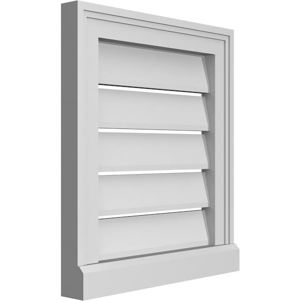 Ekena Millwork Vertical Surface Mount PVC Gable Vent: Functional, w/ 2"W x 2"P Brickmould Sill Frame, 16"W x 18"H - GVPVE16X1803SF