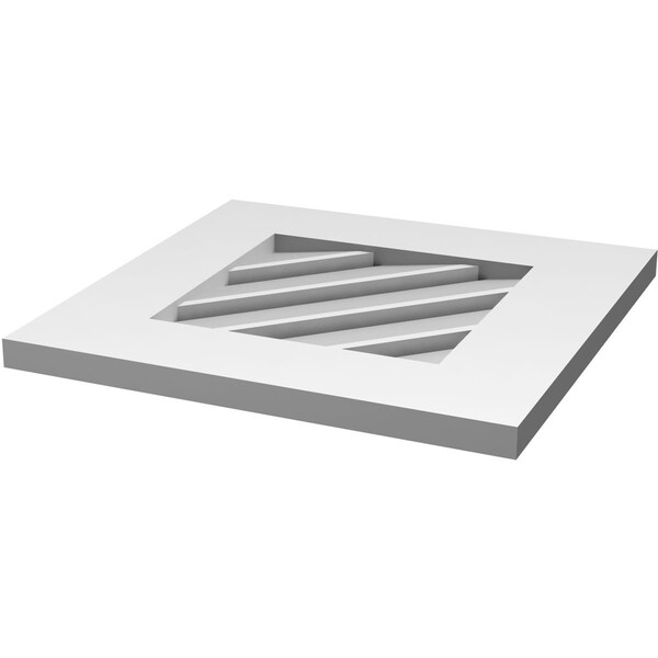 Ekena Millwork Diamond Surface Mount PVC Gable Vent: Non-Functional, w/ 3-1/2"W x 1"P Standard Frame, 22"W x 22"H - GVPDI22X2201SN