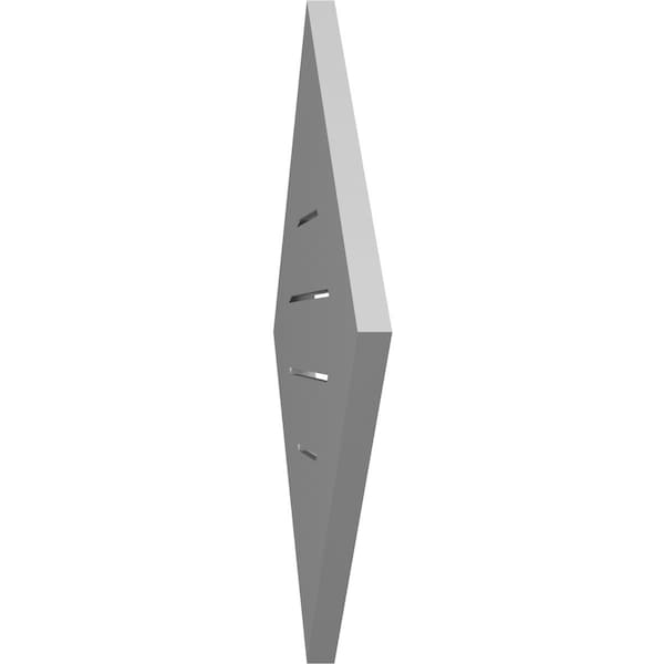 Ekena Millwork Diamond Surface Mount PVC Gable Vent: Non-Functional, w/ 3-1/2"W x 1"P Standard Frame, 22"W x 22"H - GVPDI22X2201SN