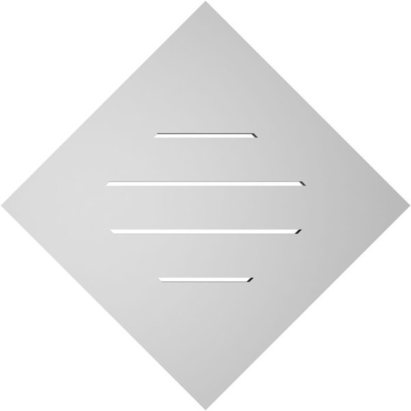 Ekena Millwork Diamond Surface Mount PVC Gable Vent: Non-Functional, w/ 3-1/2"W x 1"P Standard Frame, 22"W x 22"H - GVPDI22X2201SN