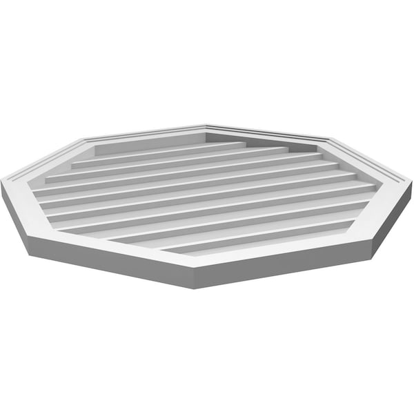 Ekena Millwork Octagonal Surface Mount PVC Gable Vent w/ 2"W x 1-1/2"P Brickmould Frame, 30"W x 30"H - GVPOC30X3002SN