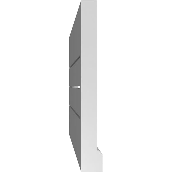 Ekena Millwork Vertical Surface Mount PVC Gable Vent: Functional, w/ 2"W x 2"P Brickmould Sill Frame, 32"W x 16"H - GVPVE32X1603SF