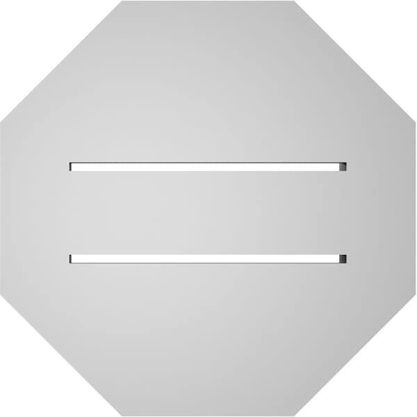 Ekena Millwork Octagonal Surface Mount PVC Gable Vent: Functional, w/ 2"W x 1-1/2"P Brickmould Frame, 12"W x 12"H - GVPOC12X1202SF